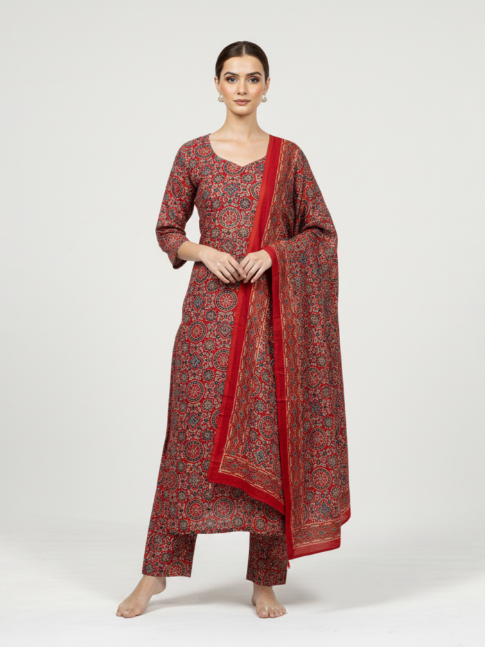 A-Line-Modal-Silk-Ajrak-Printed-Suit-sets-img-1