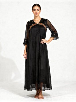 Aline Kurti -Fabric - Georgette - Black