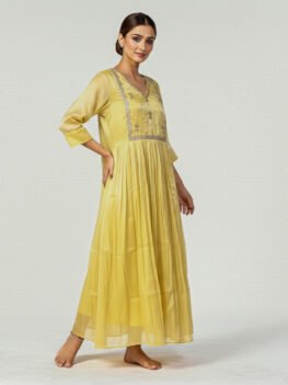 Aline Kurti | Yellow Color | Fabric_Shimmer