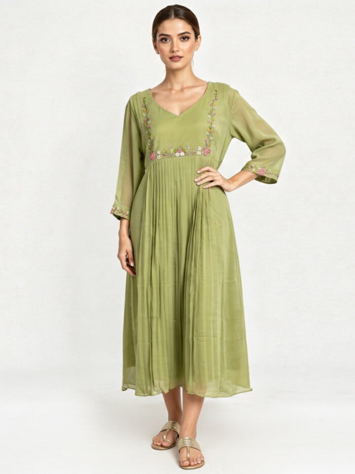 Aline-Kurti-Green-color-Fabric_-Georgette-1