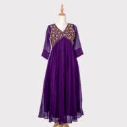 Aline-Kurti-With-Floral-Neck-Design-Purple-Color-2