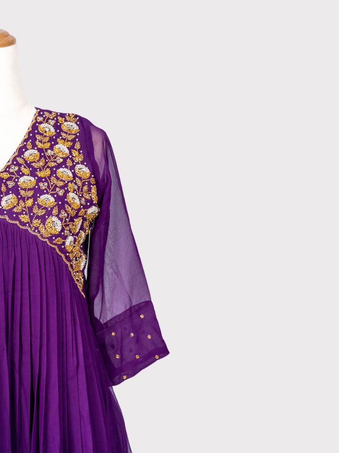 Aline-Kurti-With-Floral-Neck-Design-Purple-Color-3 Aline-Kurti-With-Floral-Neck-Design-Purple-Color-3