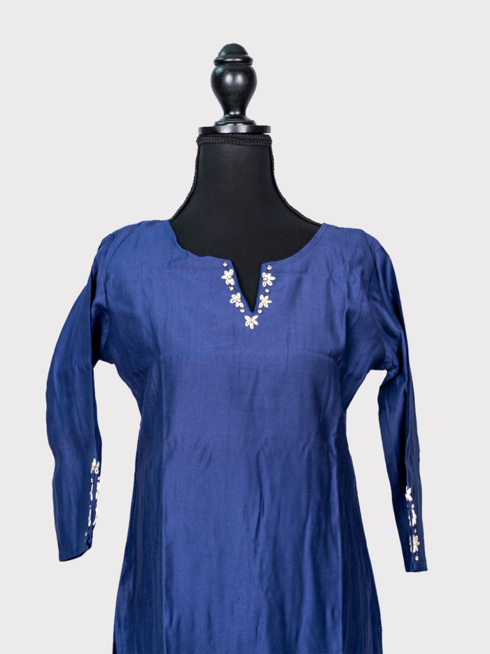 Blue-Solid-Cord-Set-with-Subtle-Embroidery--Cotton-Blend--img-1
