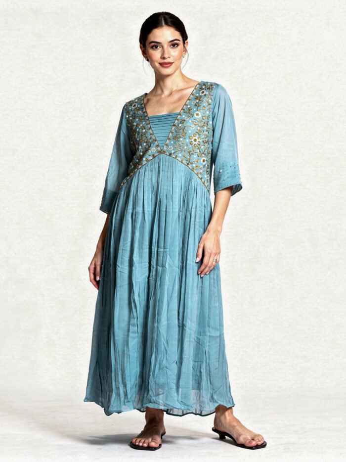 Hand-Embroidery-Kurti--Fabric-_-Georgette Hand-Embroidery-Kurti--Fabric-_-Georgette