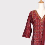 Maroon-Printed-Salwar-Suit-with-Dupatta-cotton-blend---rayon-Material-2