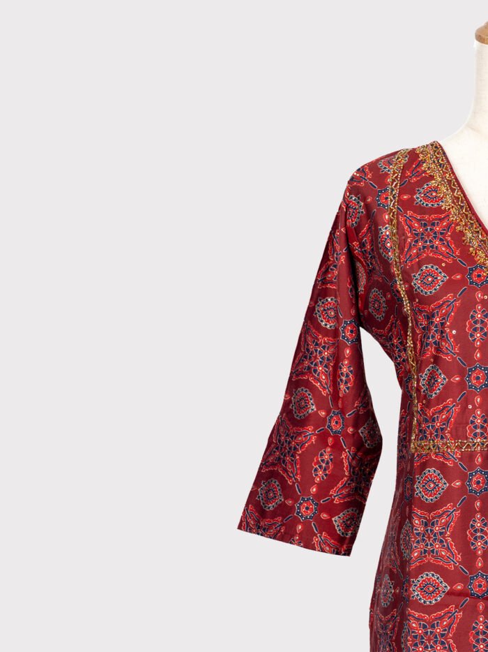 Maroon-Printed-Salwar-Suit-with-Dupatta-cotton-blend---rayon-Material-2