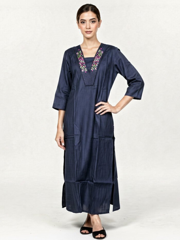 Navy-Blue-Embroidered-Kurta-Material-_-Rayon-Mixed-Cotton-5